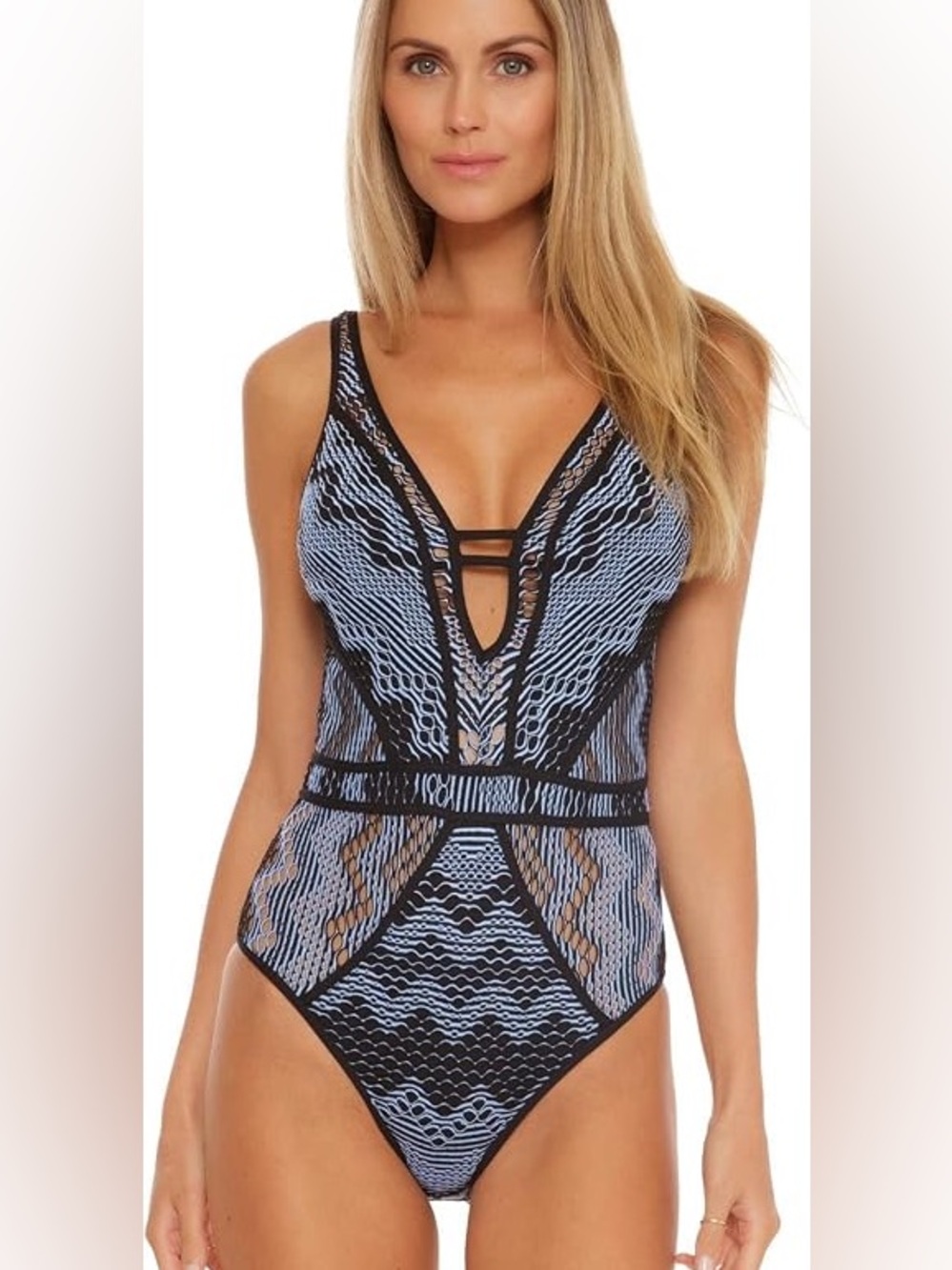 BECCA Black Sky Colorplay Show and Tell Reveal Lace One-Piece Swimsuit